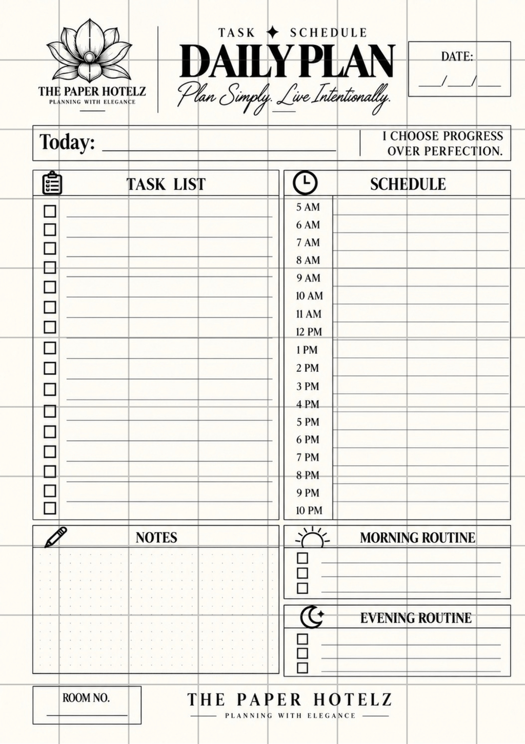 Task+Schedule | Daily Plan Trio | 3 A5 Printable Planner Designs | Minimal, Signature & Couture | Digital Download