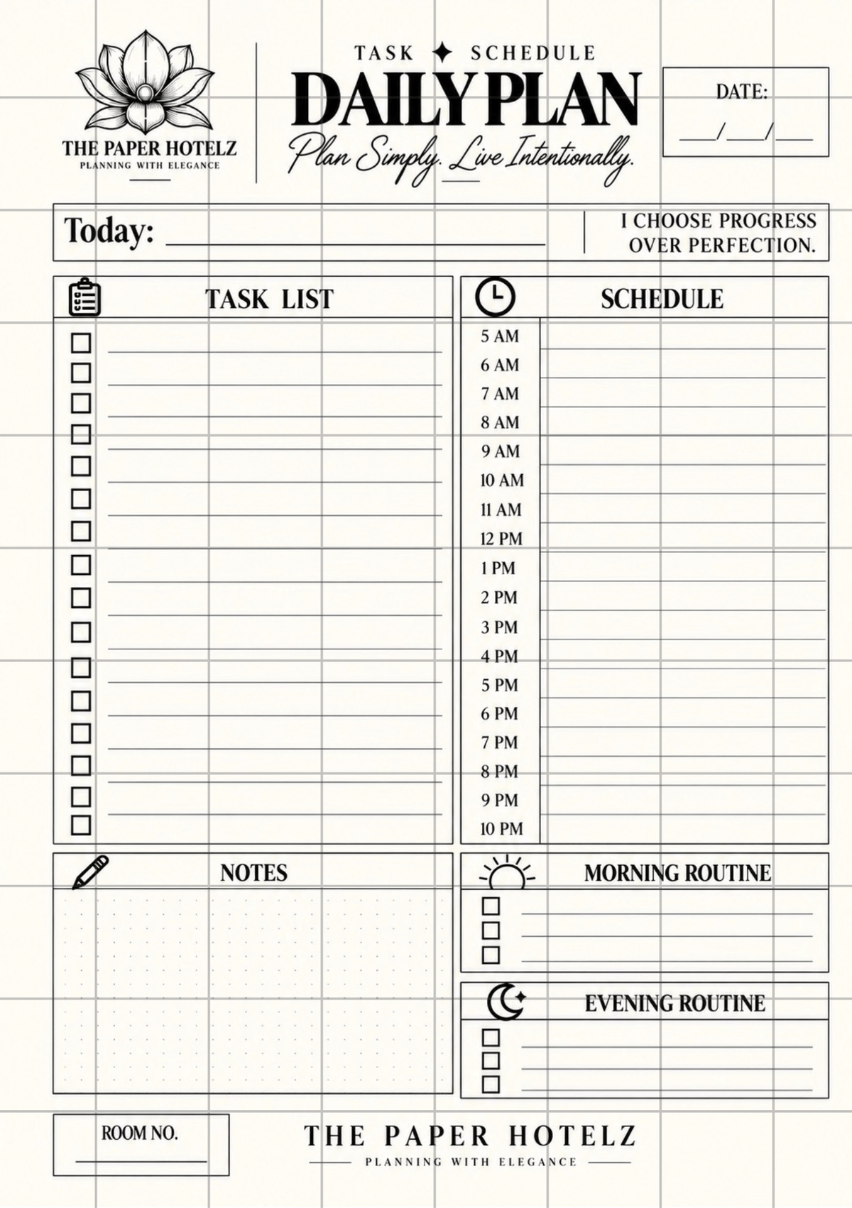 Task+Schedule | Daily Plan Trio | 3 A5 Printable Planner Designs | Minimal, Signature & Couture | Digital Download
