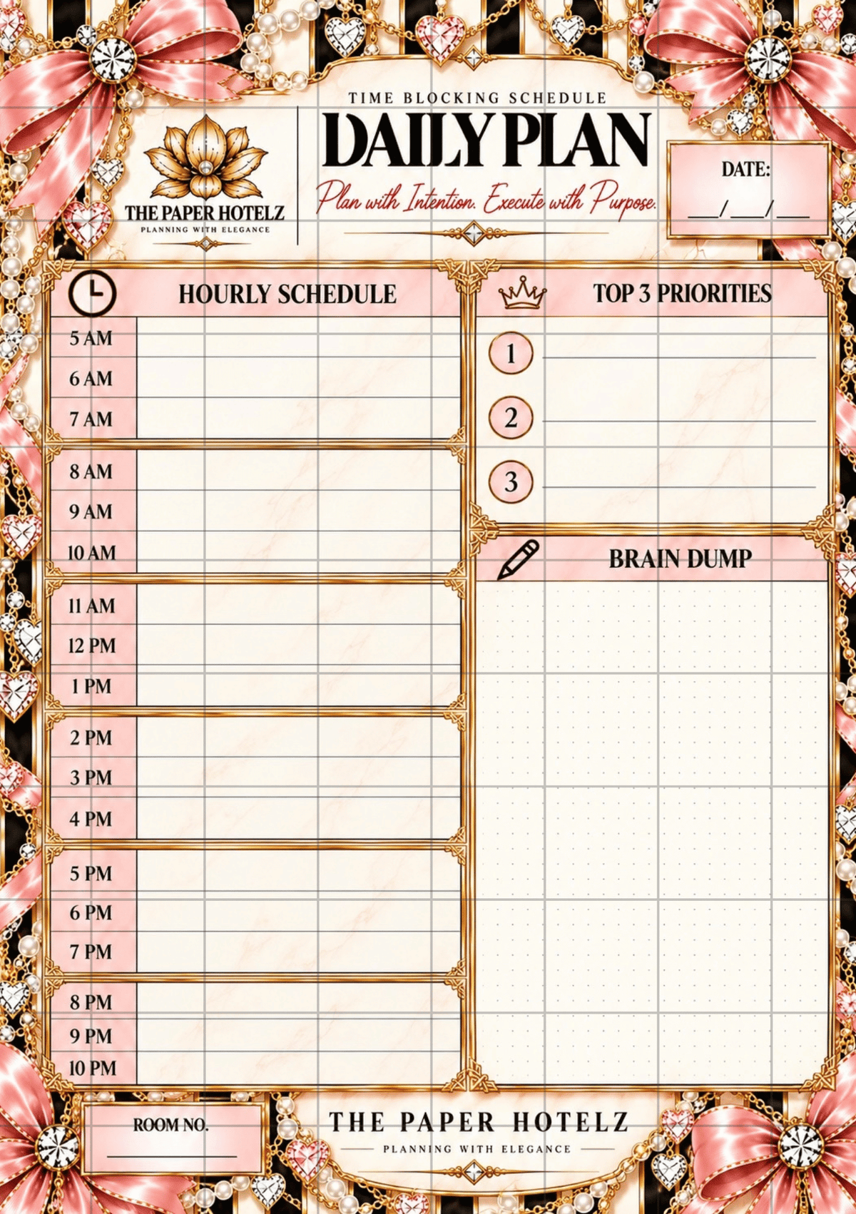 Time Blocking Schedule | Daily Plan Trio | 3 A5 Printable Planner Designs | Minimal, Signature & Couture | Digital Download