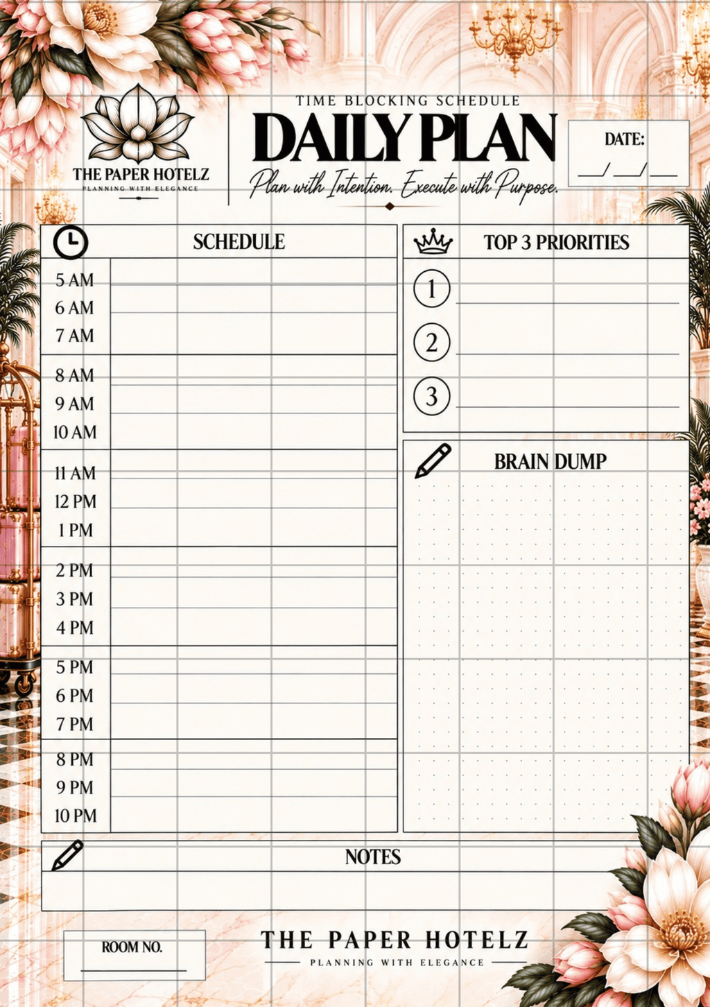 Time Blocking Schedule | Daily Plan Trio | 3 A5 Printable Planner Designs | Minimal, Signature & Couture | Digital Download