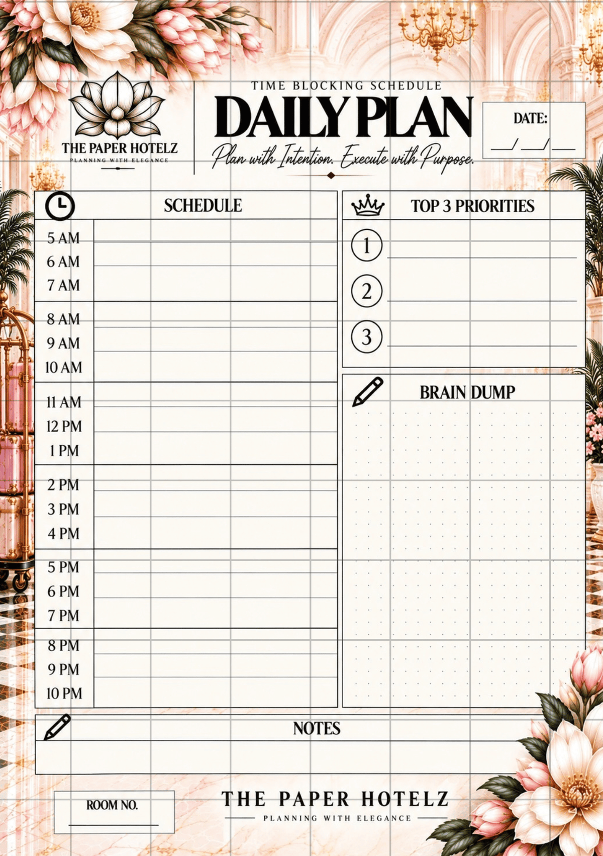 Time Blocking Schedule | Daily Plan Trio | 3 A5 Printable Planner Designs | Minimal, Signature & Couture | Digital Download