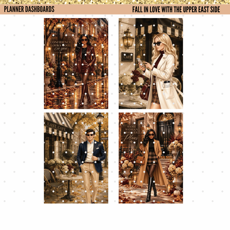 Fall in Love with the Upper East Side | A5 Monthly Deco Planner Kit | Weekly Planner | PDF Digital Download