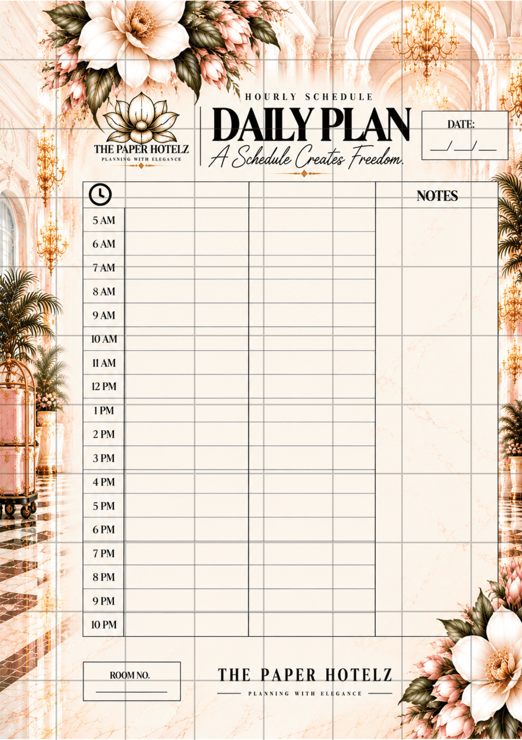 The Paper Hotelz Signature Daily Plan Bundle | 5 A5 Printable Planner Pages | Digital Download