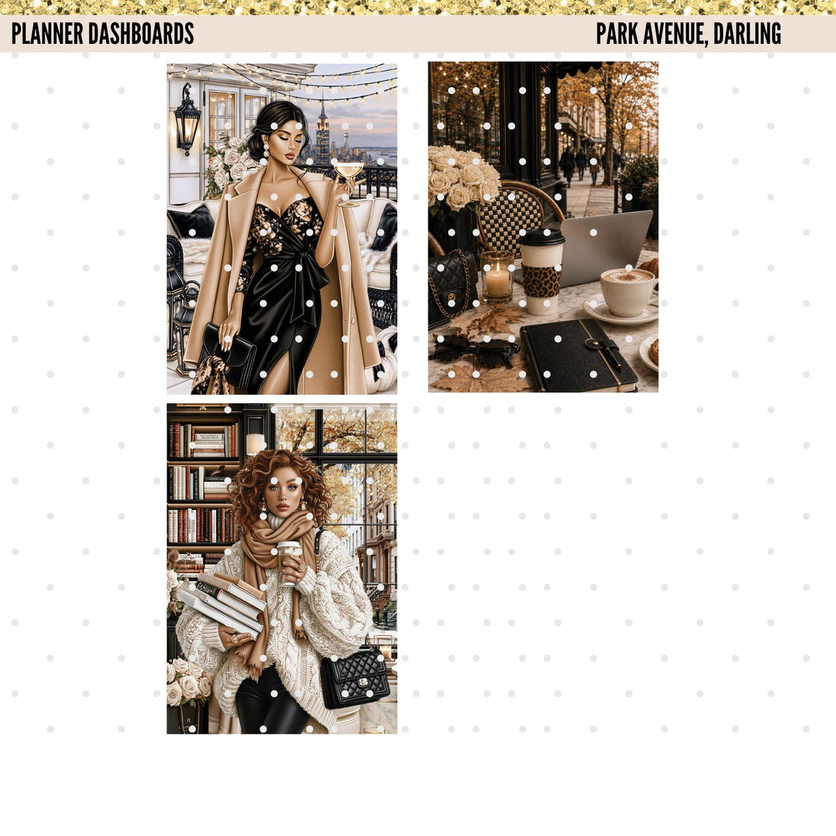 Park Avenue, Darling Monthly Planner Pages | 34 Printable Planner Inserts | Luxury A5 Planner | Monthly Dashboard | Weekly Planner | PDF Digital Download