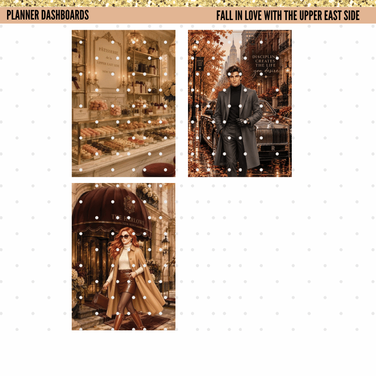 Fall in Love with the Upper East Side | A5 Monthly Deco Planner Kit | Weekly Planner | PDF Digital Download