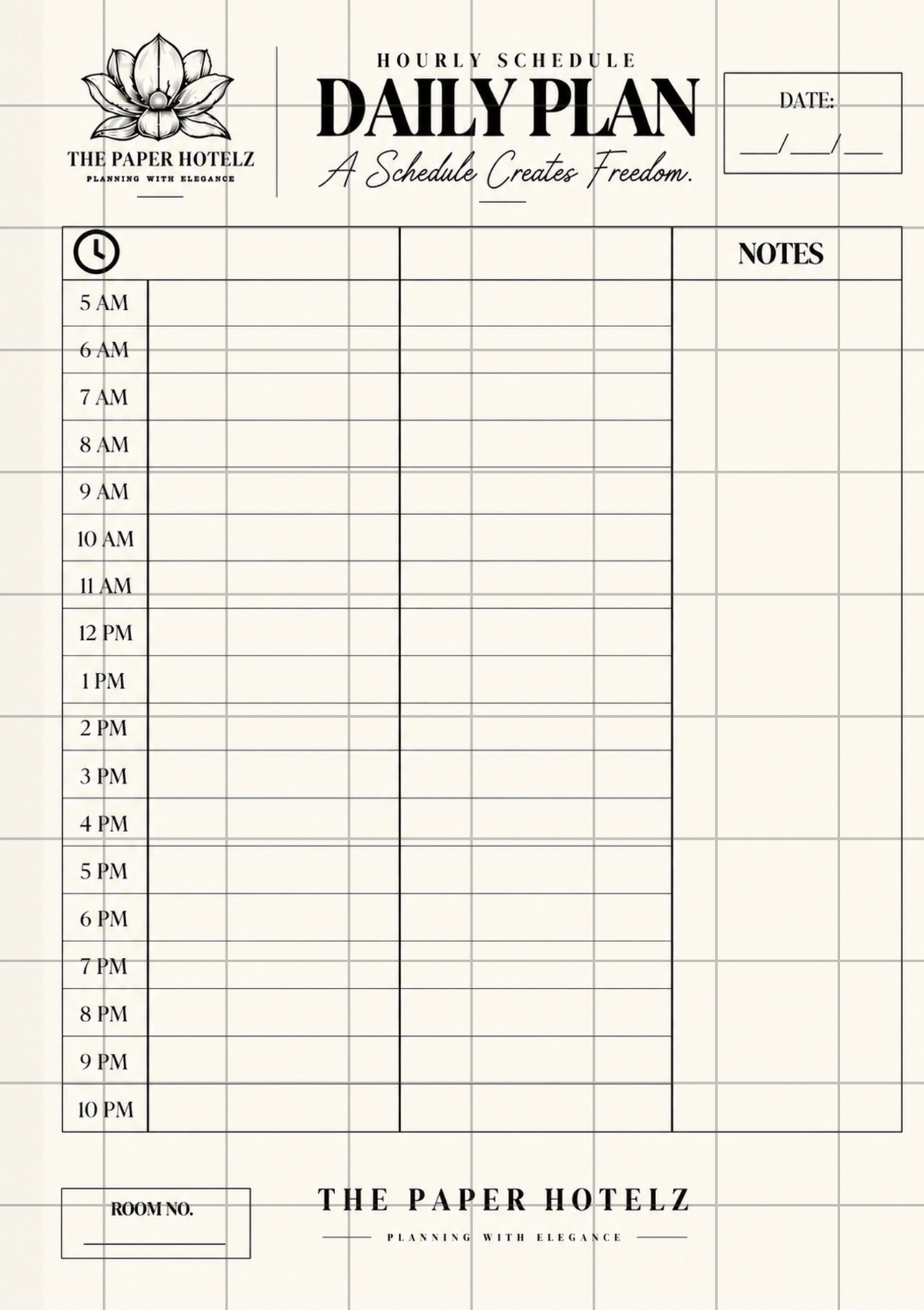 The Paper Hotelz Minimal Daily Plan Bundle | 5 A5 Printable Planner Pages | Digital Download
