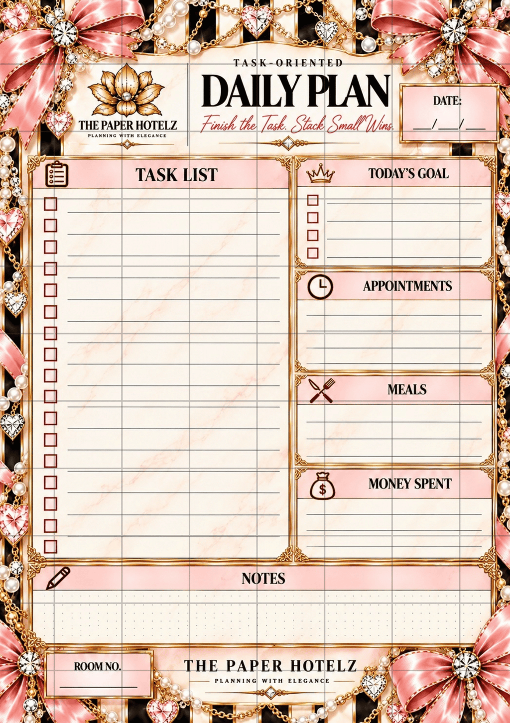 Task-Oriented Schedule | Daily Plan Trio | 3 A5 Printable Planner Designs | Minimal, Signature & Couture | Digital Download