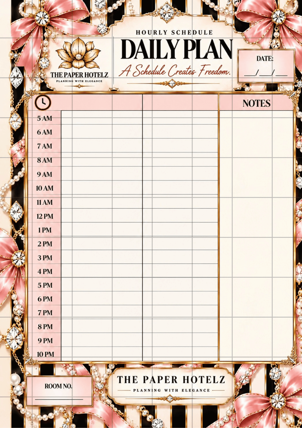 Hourly Schedule | Daily Plan Trio | 3 A5 Printable Planner Designs | Minimal, Signature & Couture | Digital Download