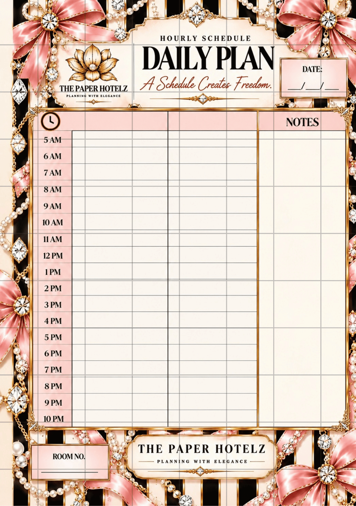 Hourly Schedule | Daily Plan Trio | 3 A5 Printable Planner Designs | Minimal, Signature & Couture | Digital Download