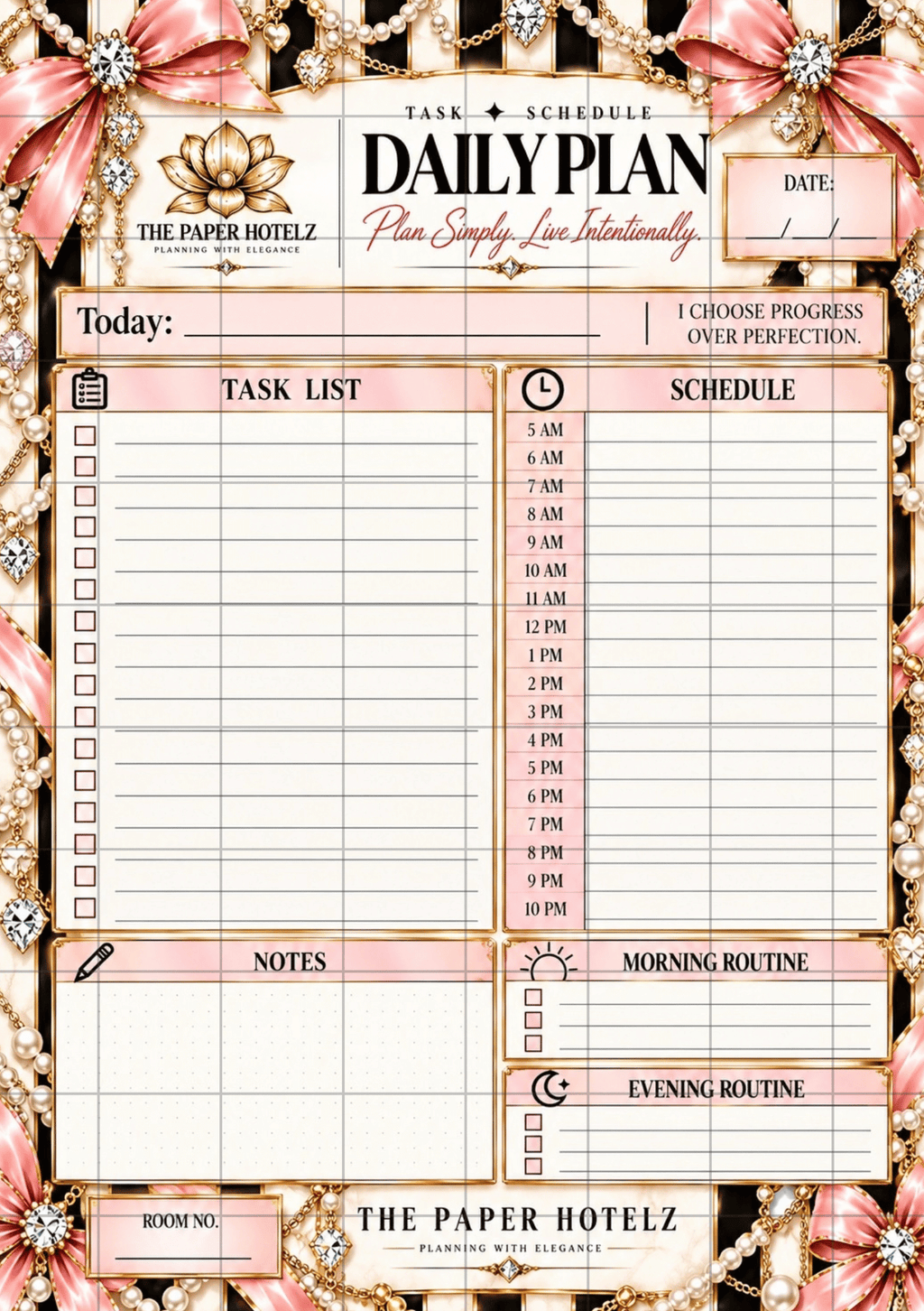 Task+Schedule | Daily Plan Trio | 3 A5 Printable Planner Designs | Minimal, Signature & Couture | Digital Download