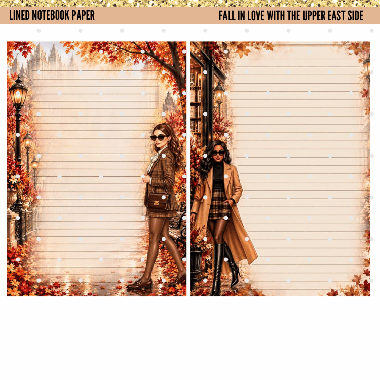 Fall in Love with the Upper East Side | A5 Monthly Deco Planner Kit | Weekly Planner | PDF Digital Download