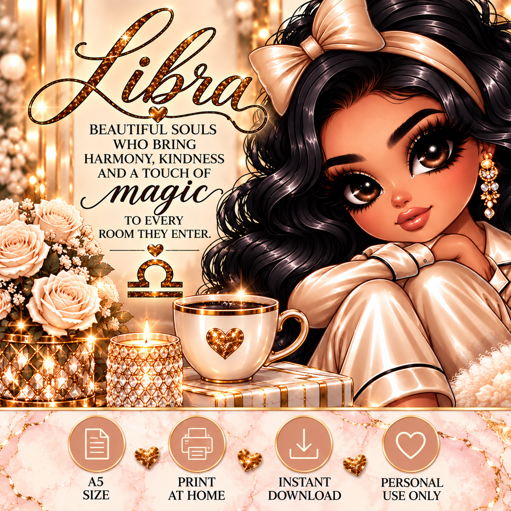 Chibi Libra Luxe Dashboard | A5 Printable | Printable Planner Dashboard