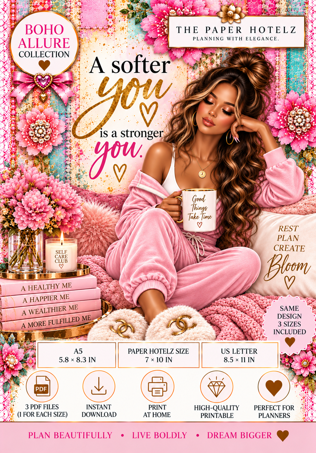 Boho Allure Collection | SOFT YOU | Printable Planner Dashboard