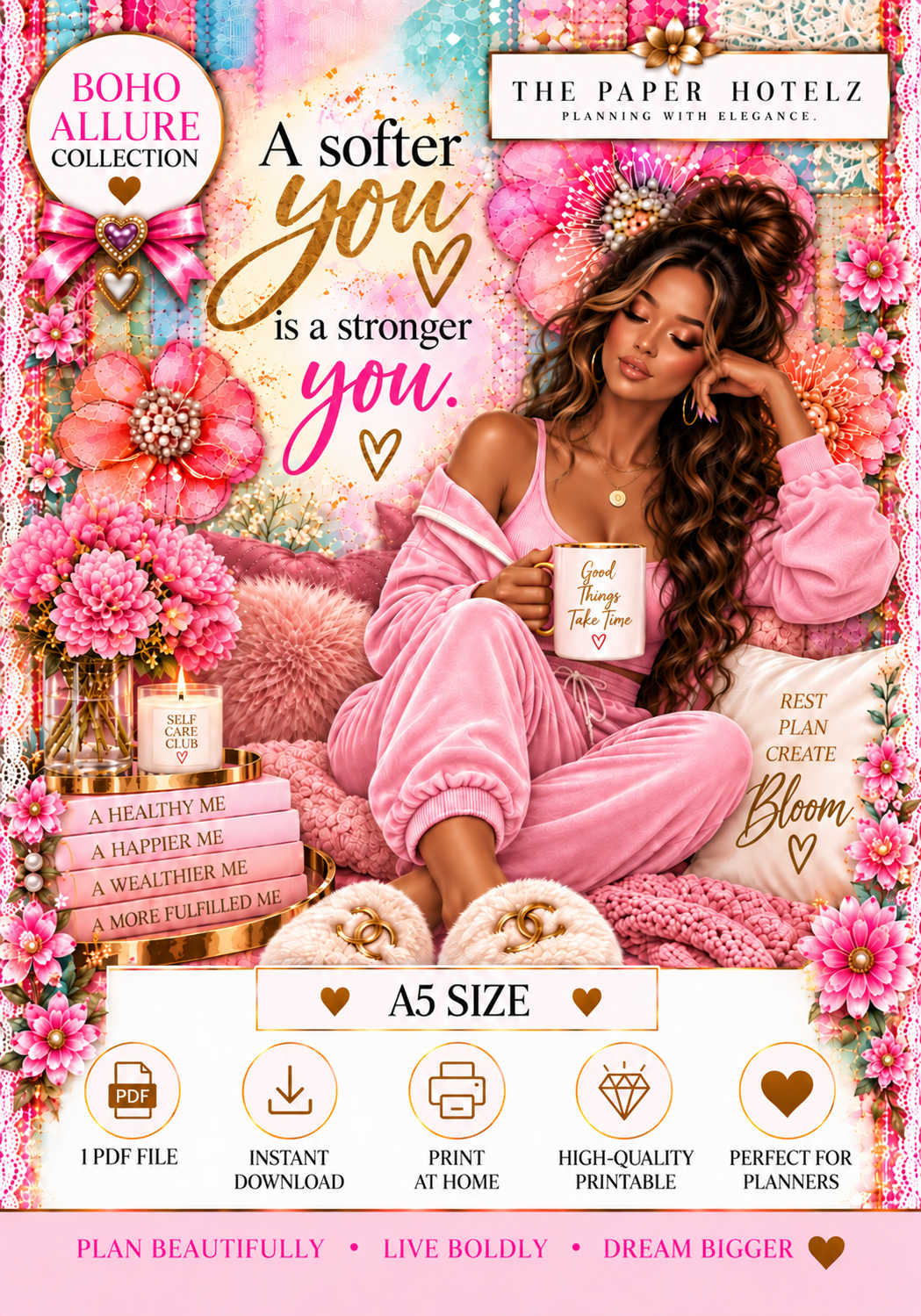 Boho Allure Collection | Softer You | Printable Planner Dashboard