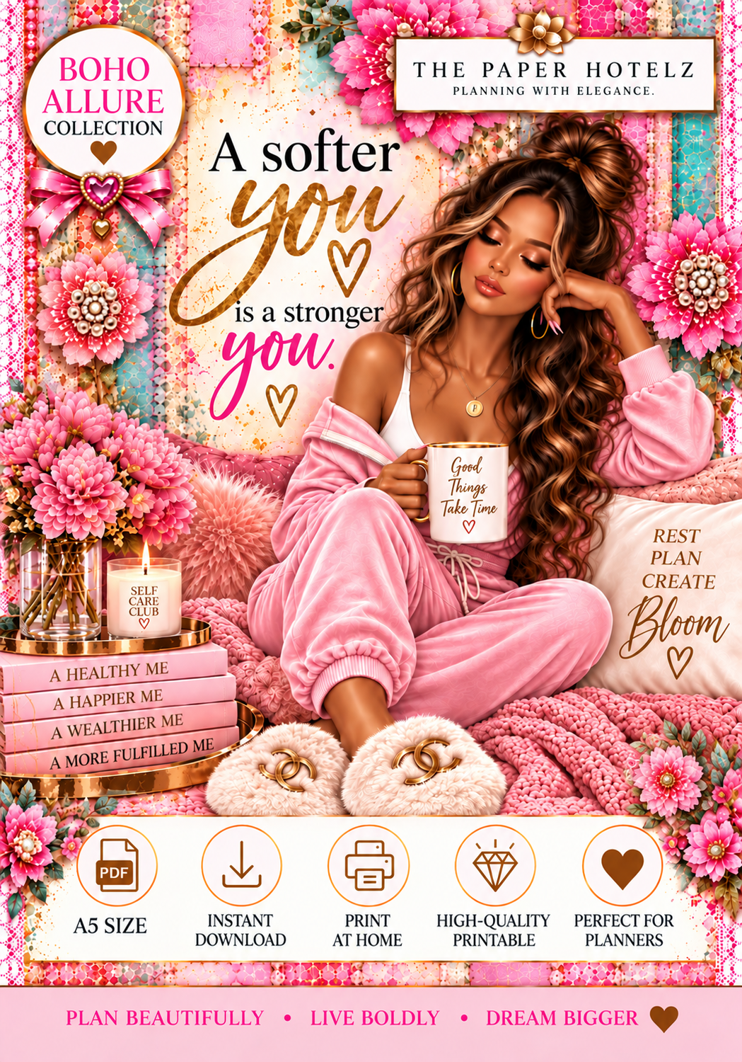 Boho Allure Collection | Soft You | Printable Planner Dashboard
