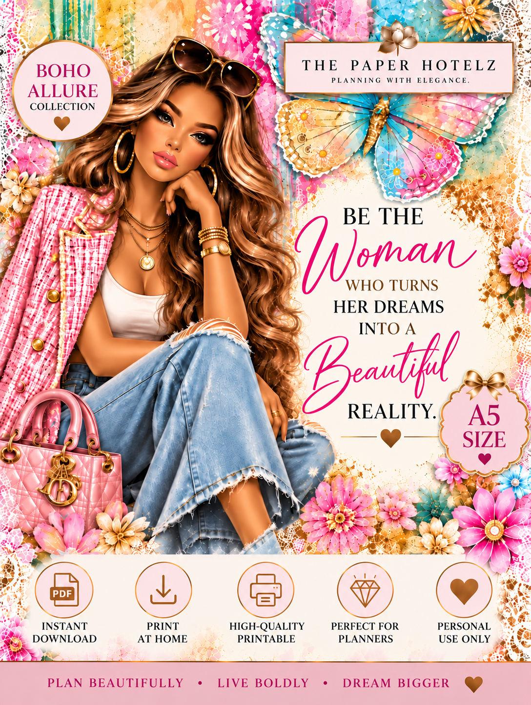 Boho Allure Collection | Be the Woman | Printable Planner Dashboard