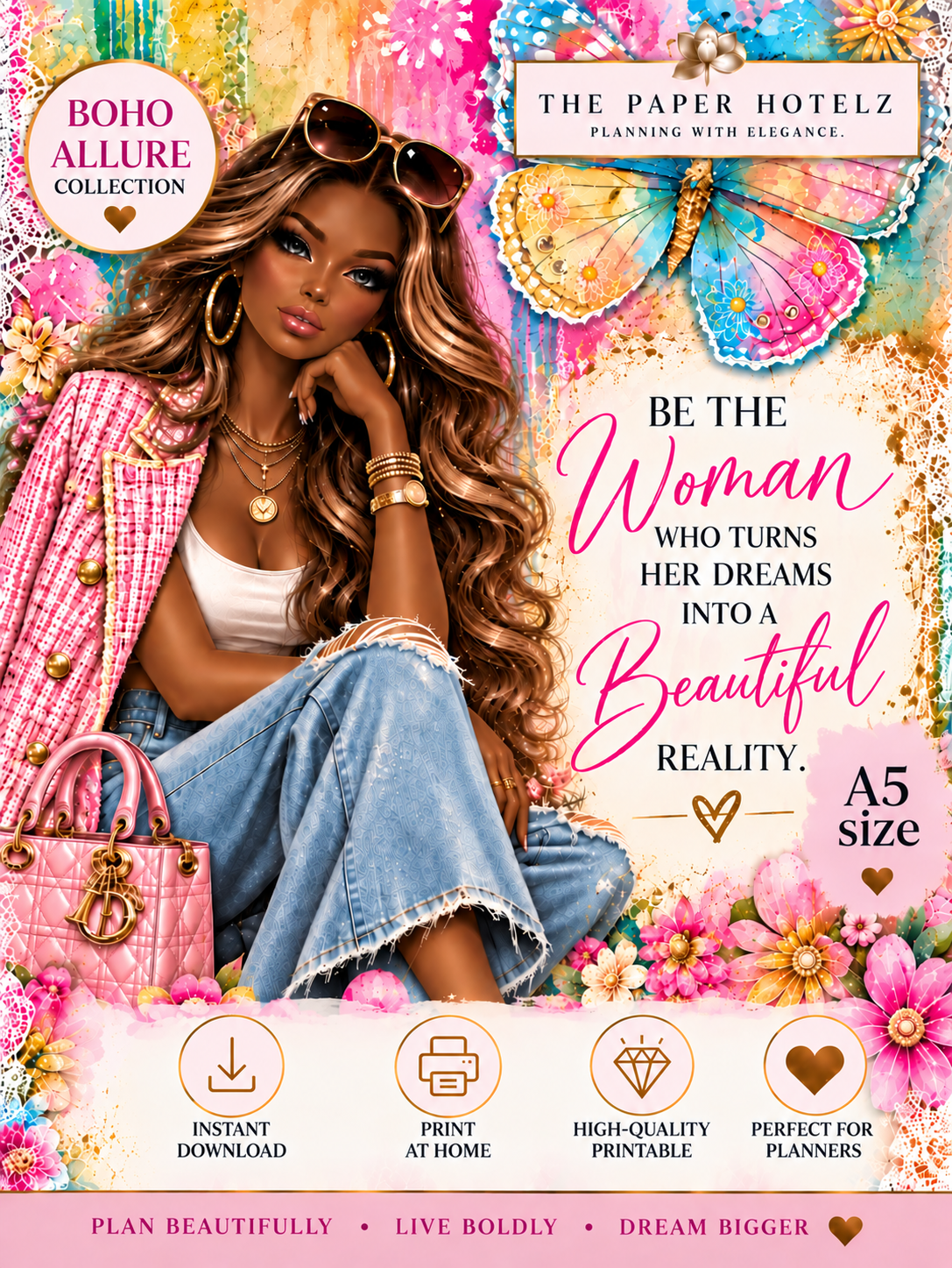 Boho Allure Collection | Be the Woman | Printable Planner Dashboard