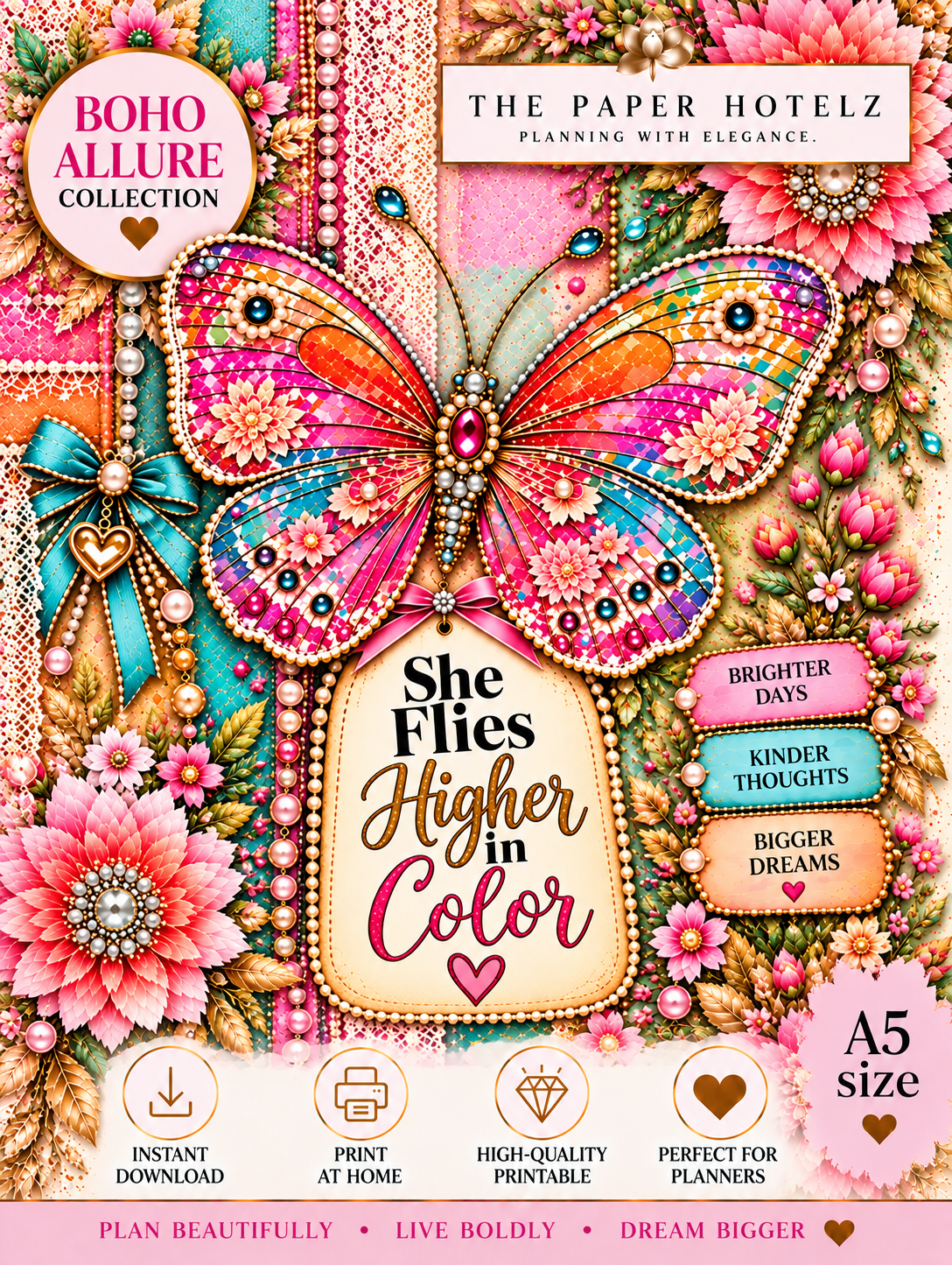 Boho Allure Collection | Butterfly Dream | Printable Planner Dashboard