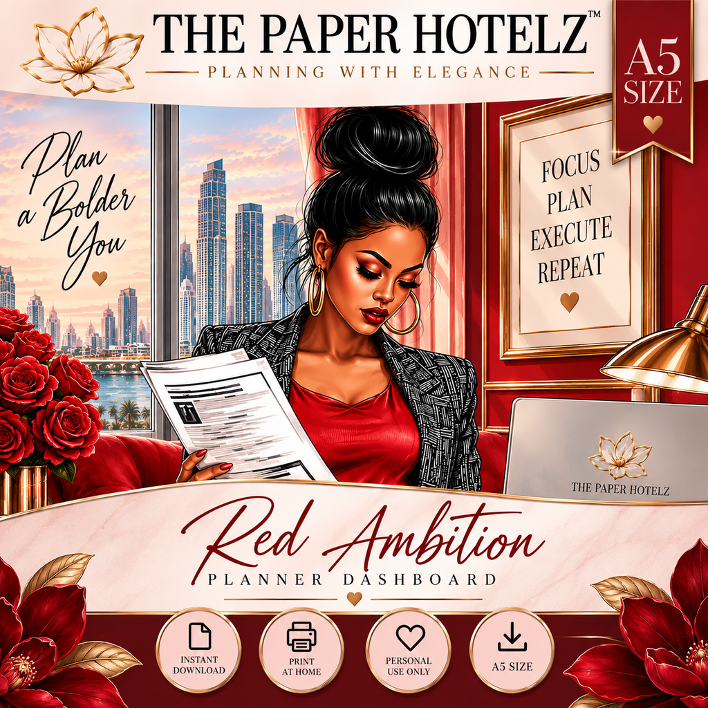 CEO Energy | Red Ambition | Printable Planner Dashboard
