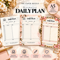 Minimalist Schedule | Daily Plan Trio | 3 A5 Printable Planner Designs | Minimal, Signature & Couture | Digital Download
