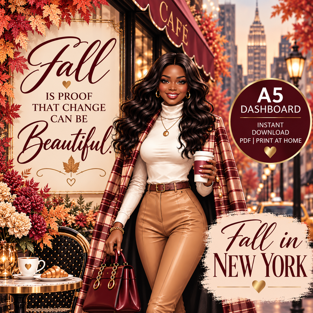 Fall in New York | A5 Printable | Printable Planner Dashboard