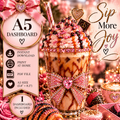 Sip More Joy | A5 Printable | Printable Planner Dashboard