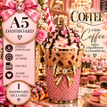 A Little Coffee, A Lot of Glam | A5 Printable | Printable Planner Dashboard