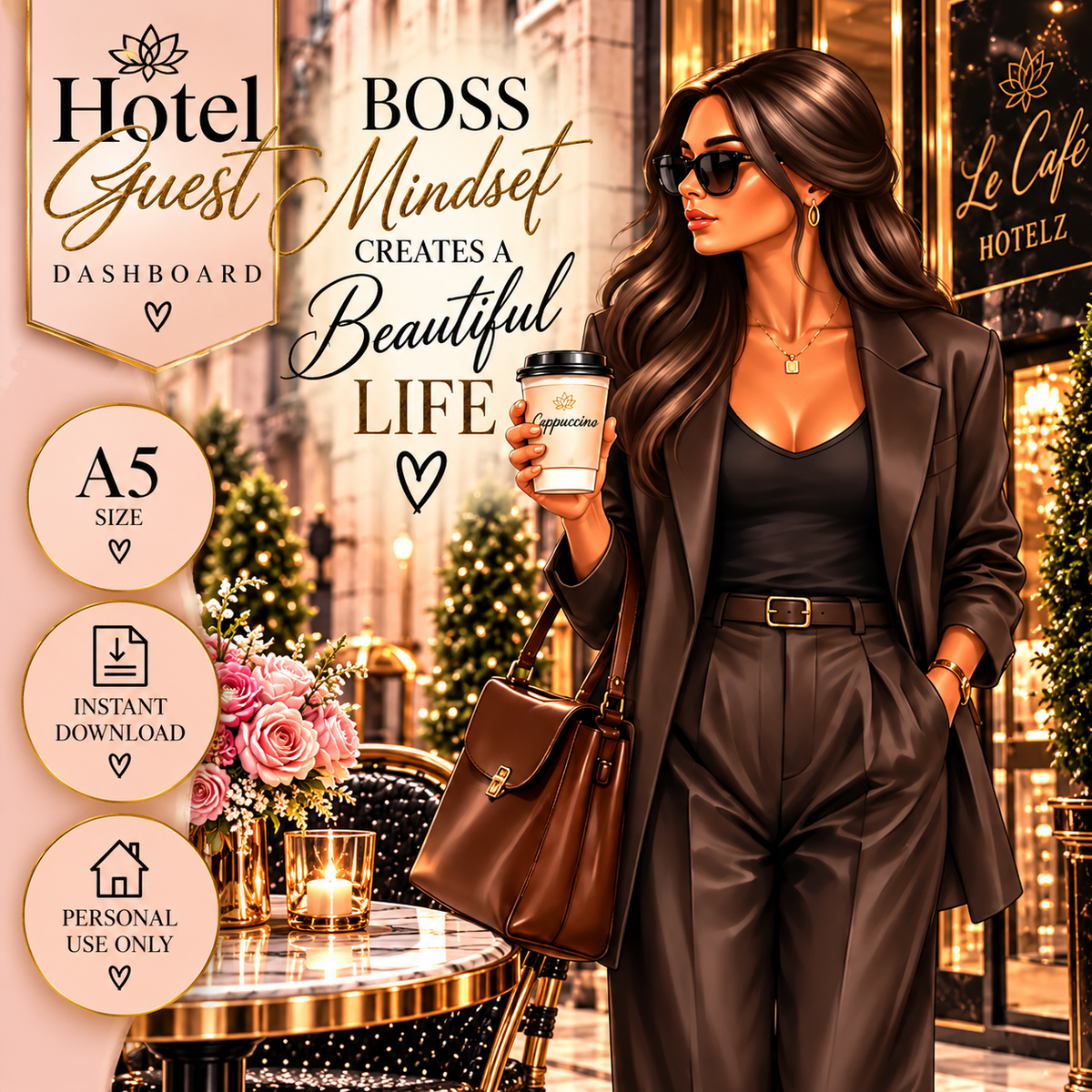 Hotel Guest | Boss Beauties | A5 Printable | Printable Planner Dashboard