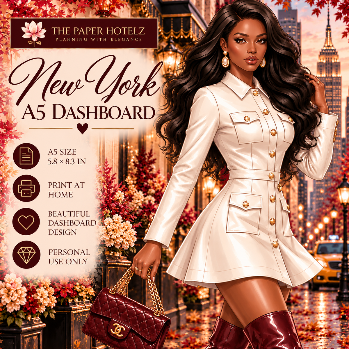 Fall in New York | A5 Printable | Printable Planner Dashboard