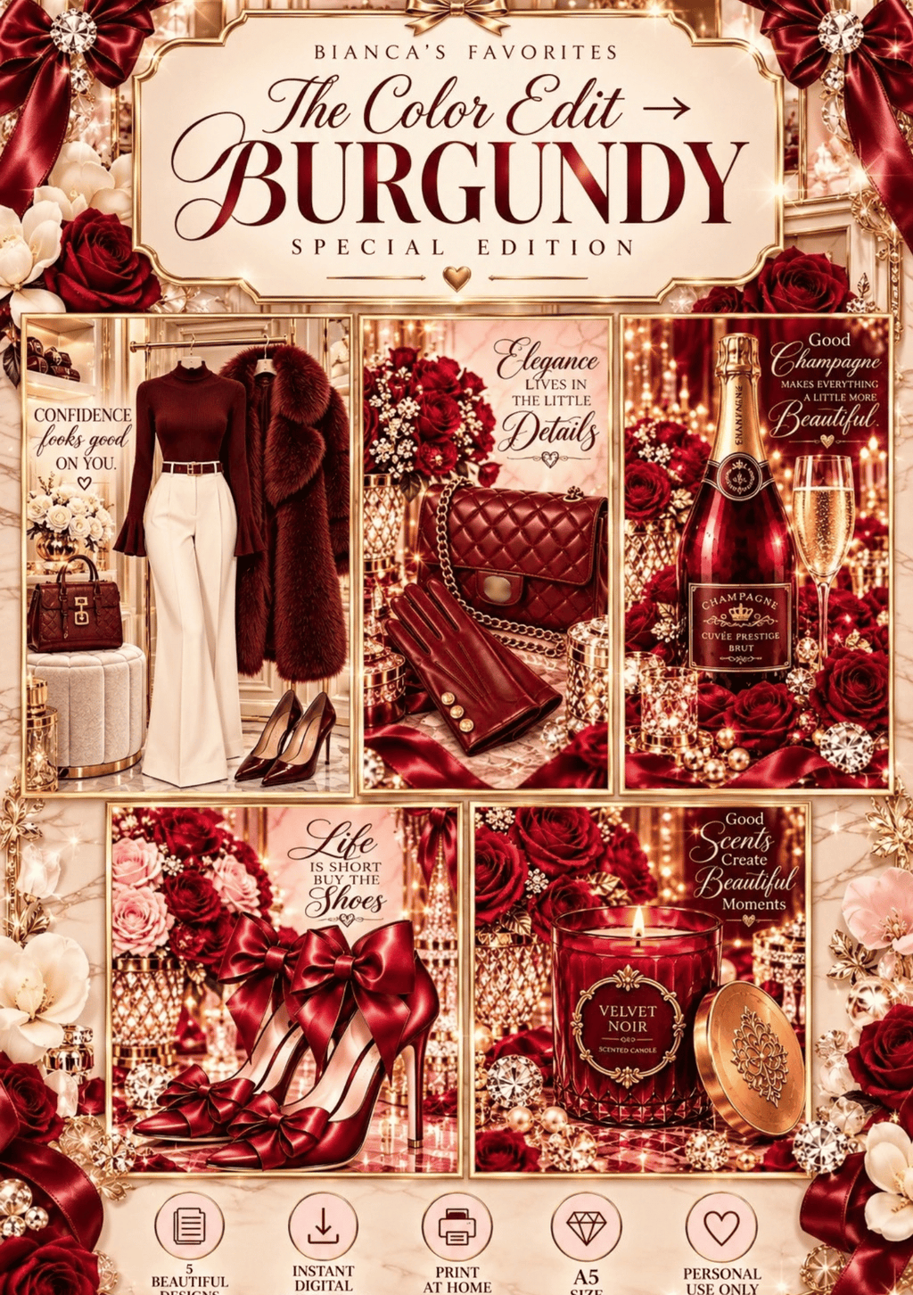 Bianca's Favorites Collection | Color Edit: Burgundy | Vol. 3 | Special Edition | Complete Planner Dashboard Collection Bundle