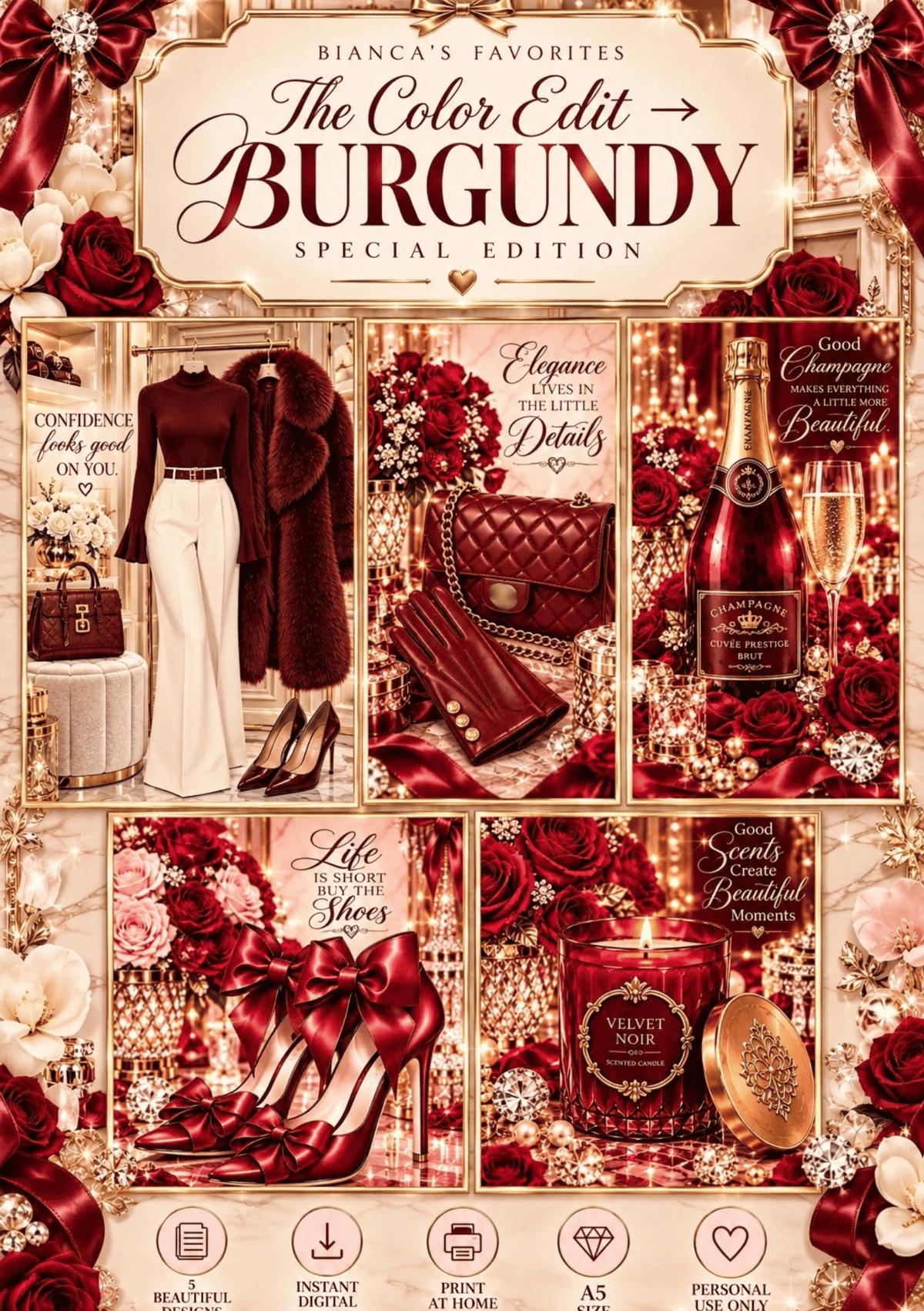 Bianca's Favorites Collection | Color Edit: Burgundy | Vol. 3 | Special Edition | Complete Planner Dashboard Collection Bundle
